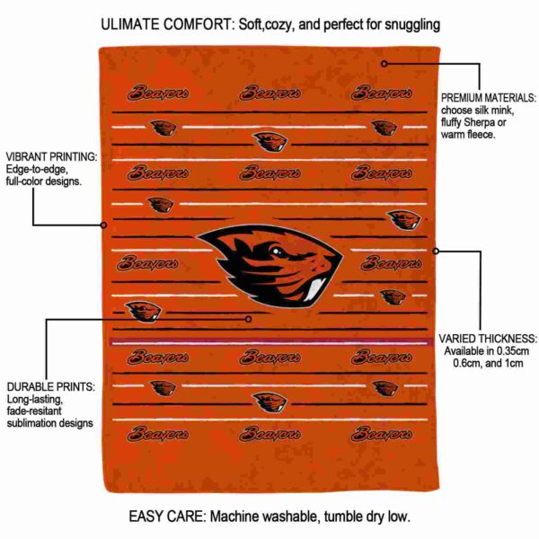 oregon state beavers striped pattern orange blanket new arrival