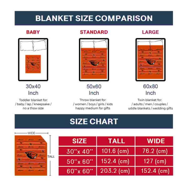 oregon state beavers striped pattern orange blanket trendy
