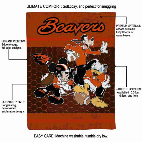 oregon state beavers three musketeers orange blanket new arrival