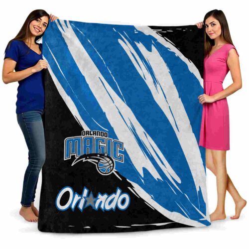 orlando magic brushstrokes blue white blanket fashion forward
