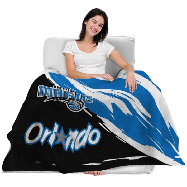 orlando magic brushstrokes blue white blanket latest model