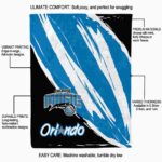 orlando magic brushstrokes blue white blanket new arrival