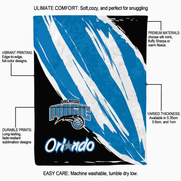 orlando magic brushstrokes blue white blanket new arrival