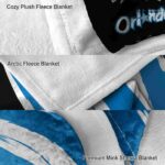 orlando magic brushstrokes blue white blanket premium grade