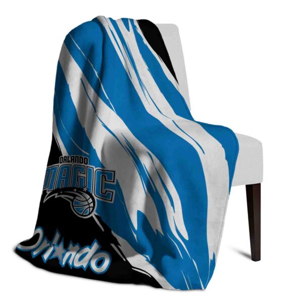 orlando magic brushstrokes blue white blanket top rated