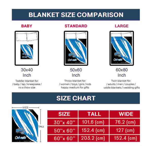 orlando magic brushstrokes blue white blanket trendy