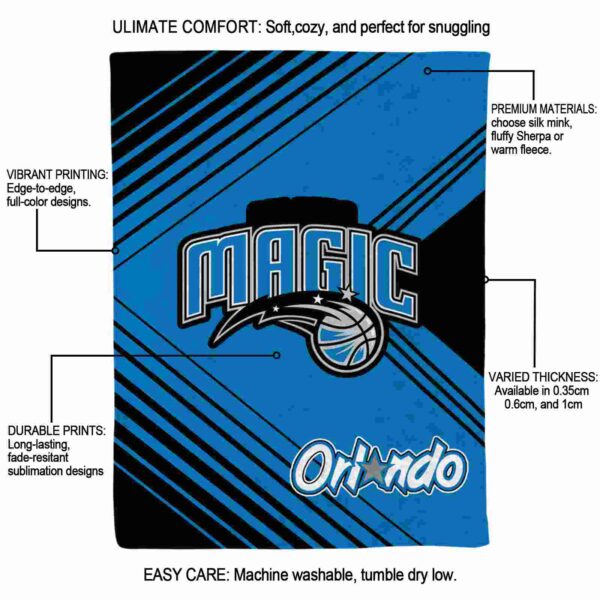 orlando magic diagonal stripes blue blanket new arrival