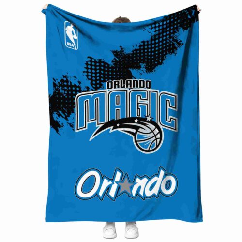 orlando magic grunge texture blue blanket best selling