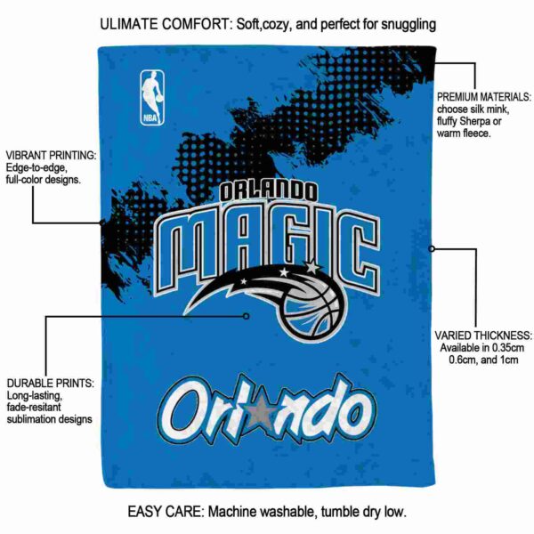 orlando magic grunge texture blue blanket new arrival