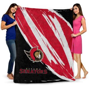 ottawa senators brushstrokes red white blanket fashion forward