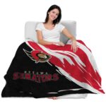 ottawa senators brushstrokes red white blanket best selling