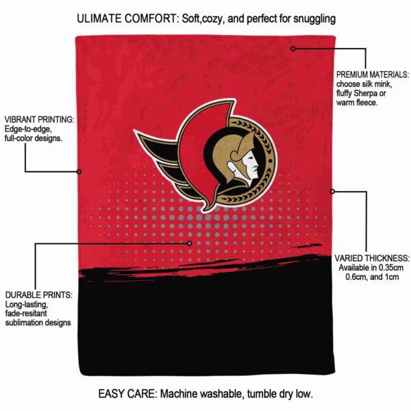 ottawa senators gradient dots red blanket new arrival