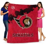 ottawa senators grunge texture red blanket best selling
