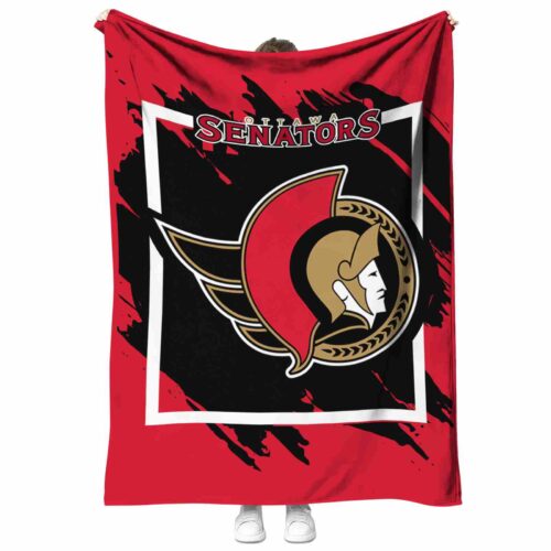ottawa senators splatter effect red blanket best selling