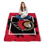 ottawa senators splatter effect red blanket high quality
