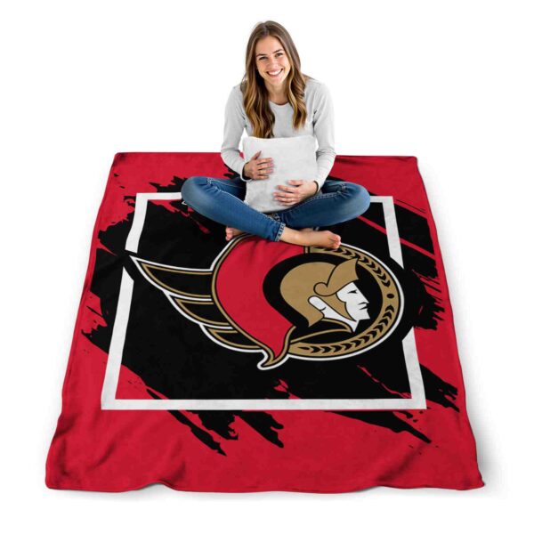 ottawa senators splatter effect red blanket high quality