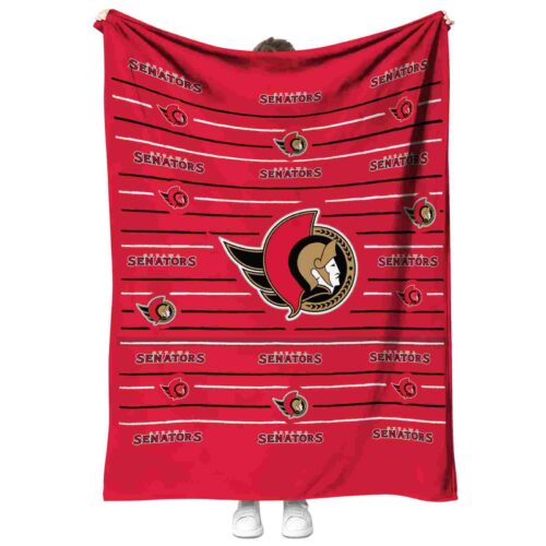 ottawa senators striped pattern red blanket best selling