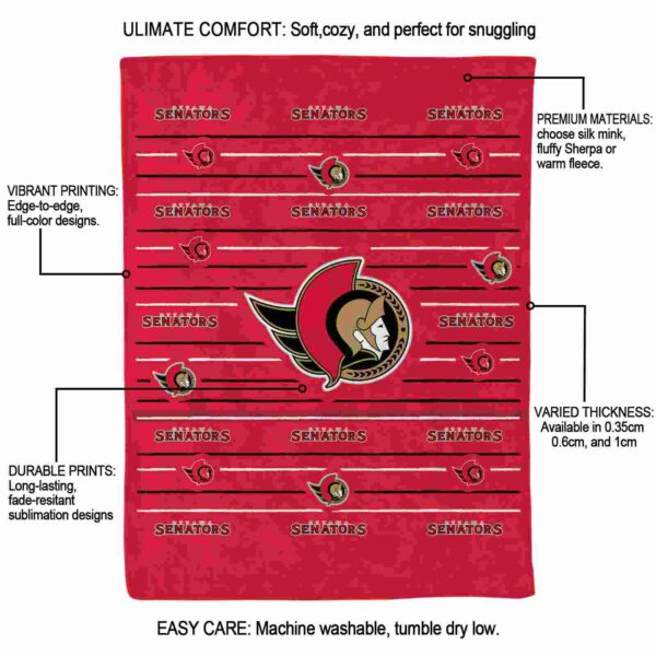 ottawa senators striped pattern red blanket new arrival