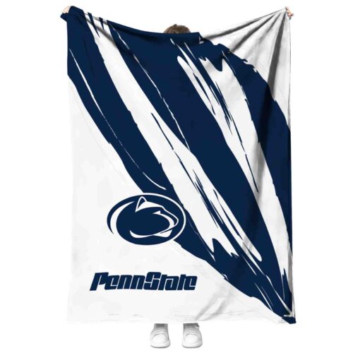 penn state nittany lions brushstrokes blue white blanket best selling