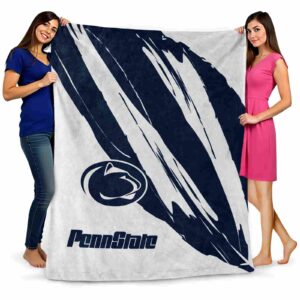 penn state nittany lions brushstrokes blue white blanket fashion forward