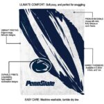 penn state nittany lions brushstrokes blue white blanket new arrival