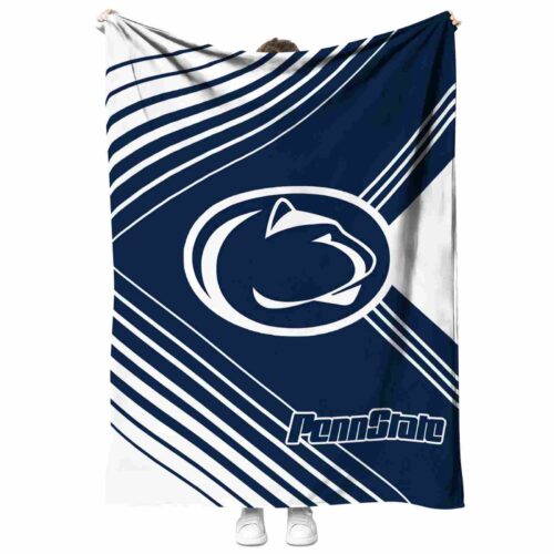 penn state nittany lions diagonal stripes blue blanket best selling
