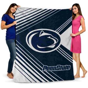 penn state nittany lions diagonal stripes blue blanket fashion forward
