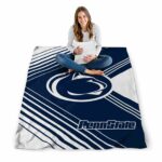 penn state nittany lions diagonal stripes blue blanket high quality