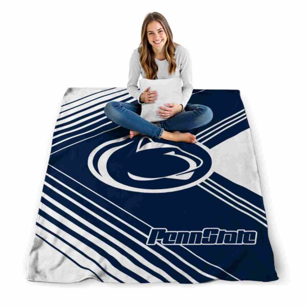 penn state nittany lions diagonal stripes blue blanket high quality