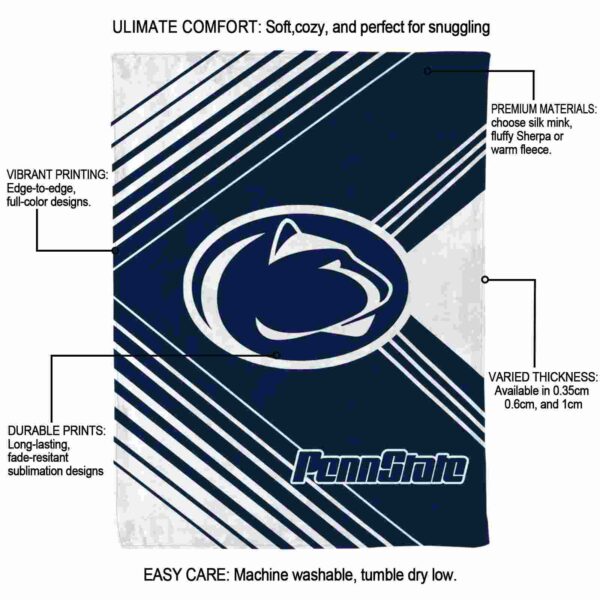 penn state nittany lions diagonal stripes blue blanket new arrival