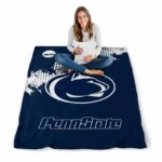 penn state nittany lions grunge texture blue blanket best selling