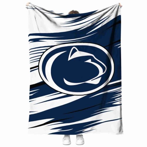 penn state nittany lions paint streaks blue white blanket best selling