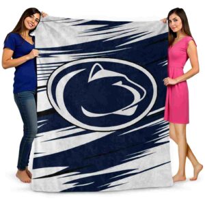 penn state nittany lions paint streaks blue white blanket fashion forward