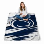 penn state nittany lions paint streaks blue white blanket high quality