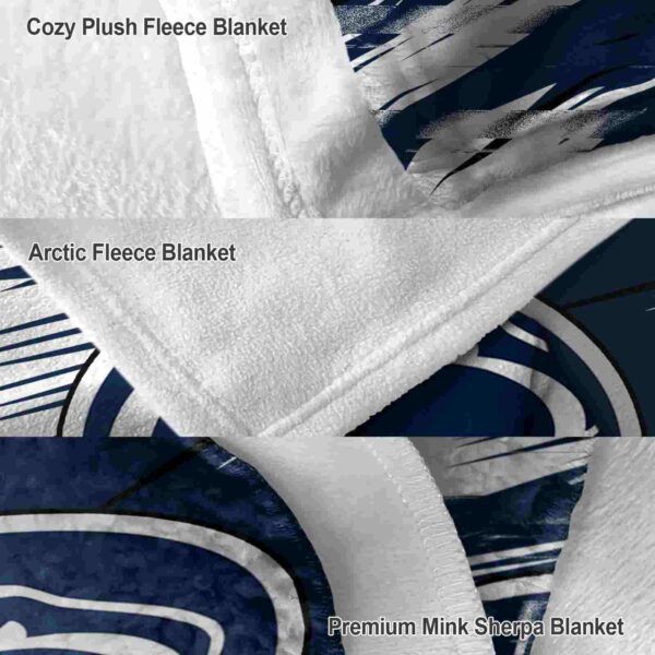 penn state nittany lions paint streaks blue white blanket premium grade