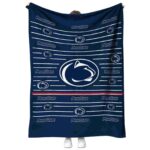 penn state nittany lions striped pattern blue blanket best selling