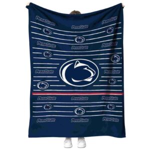 penn state nittany lions striped pattern blue blanket best selling