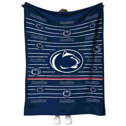 penn state nittany lions striped pattern blue blanket best selling