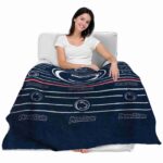 penn state nittany lions striped pattern blue blanket best selling