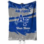 personalized air force falcons grunge streaks blue blanket best selling