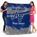 personalized air force falcons grunge streaks blue blanket best selling