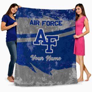 personalized air force falcons grunge streaks blue blanket fashion forward