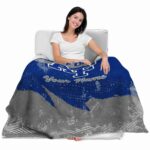 personalized air force falcons grunge streaks blue blanket best selling