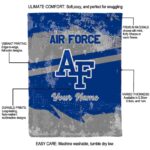 personalized air force falcons grunge streaks blue blanket best selling