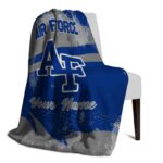 personalized air force falcons grunge streaks blue blanket best selling