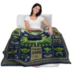 personalized akron zips baby yoda blue blanket best selling