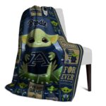 personalized akron zips baby yoda blue blanket best selling