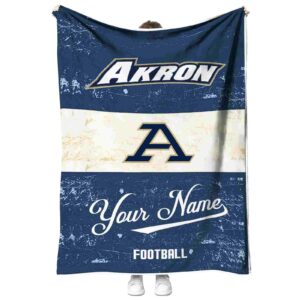 personalized akron zips grunge texture blue white blanket best selling