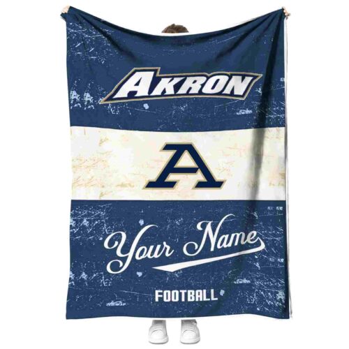 personalized akron zips grunge texture blue white blanket best selling