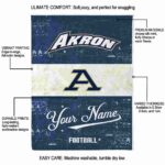 personalized akron zips grunge texture blue white blanket best selling